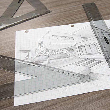 BAZIC 4-Piece Geometry Ruler Combination Sets