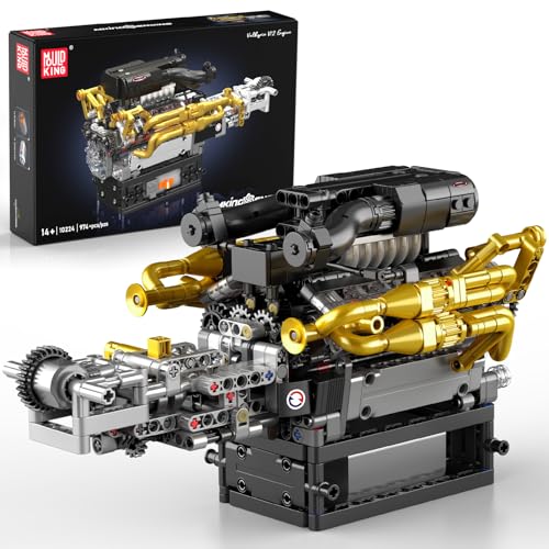 Mould King 10224 V12 Engine Model Kit – Build Your Own Cars Combustion Battery/Motor Blocks Sets, STEM Construction Kit for Teens/Adults, Educational Gift for Collectors - style: V12 Engine