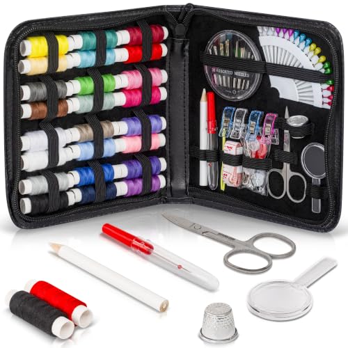 94-Piece Travel Sewing Kit for Adults & Kids, Small Needle & Thread Kit