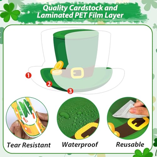 gisgfim St.Patrick Day Bulletin Board Decoration Set Lucky Shamrock Borders Cutouts for Party School Classroom Door Welcome Bulletin Board Craft Home Wall(St. Patrick's Day) - style: St. Patrick's Day