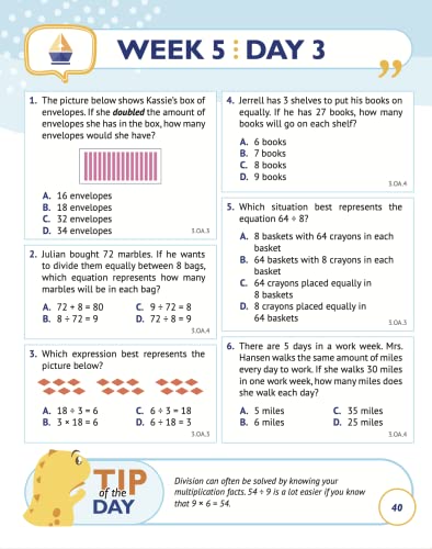 3rd Grade Common Core Math: Daily Practice Workbook - Part I: Multiple Choice | 1000+ Practice Questions and Video Explanations | Argo Brothers (Next Generation Learning Standards Aligned (NGSS))