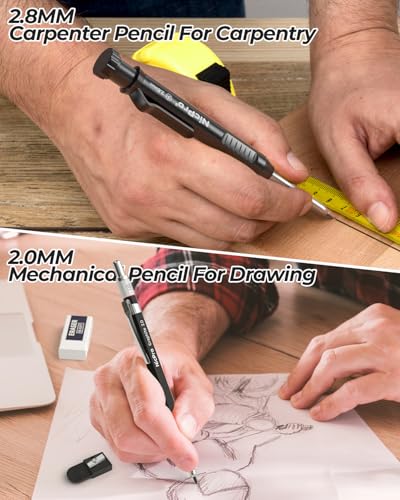 Nicpro 27 Pack Carpenter Pencils for Woodworking - size: 1 Count (Pack of 27)