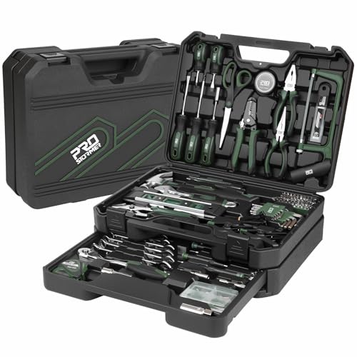 Prostormer 269-Piece Tool Kit, General Household Hand Tool Set, Green - color: Green