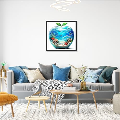 HEIBAGO Diamond Art Kits for Adults, Diamond Painting Kits Ocean Scenery for Adults Beginners, 5D Full Drill Round Diamond Art Painting, DIY Diamond Dots for Adult for Home Wall Decor 12 x 12 Inch - color: Ocean Scenery
