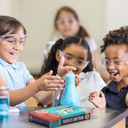 Einstein’s Bubbles and Foam LAB Science Kit for Kids. STEM for Boys & Girls Detailed Picture Guide Included. - color: Azul and Red