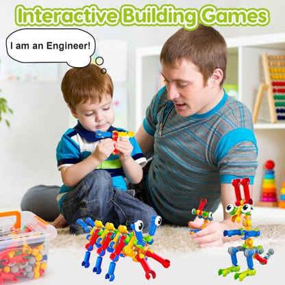 Qirptey Kids STEM Building Toys for 3 4 5 6 7 8+ Year Old Boy Birthday Gift - style: 186 PCS