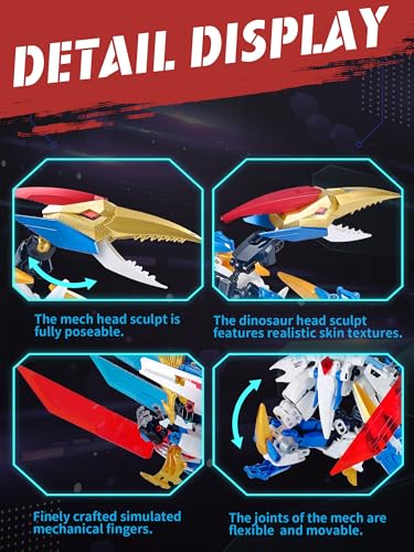 TIALLOW Dinosaur Mech Building Set Pterodactyl Transform Robot Toy for Boy - style: Pterodactyl
