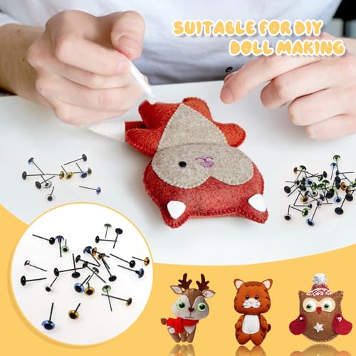 TOAOB 100pcs 4mm Glass Eyes Kits Mixed Colors for Crafts Needle Felting Bears Dolls Decoys Sewing - size: 4mm