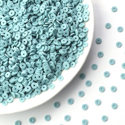 6mm Polymer Clay Beads for Bracelets Making 1000PCS - color: Cyan