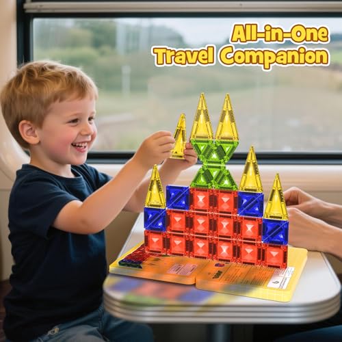 40PCS Magnetic Tiles Travel Storage Diamond Blocks 10% Thicker 3+ - size: 40 PCS