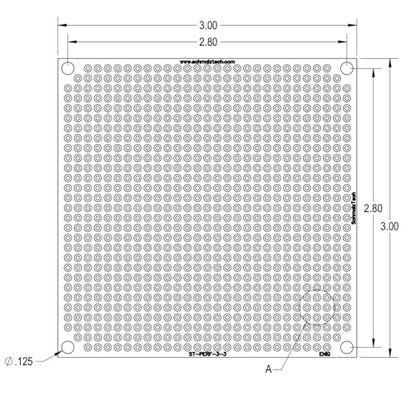 Double Sided ENIG Perf Board, PCB Board, Electronic Circuit Board for DIY Prototype Circuit, FR4, Plated Through Hole Solder Prototype Board, ST-PERF-3-3 (3" x 3") - style: 3" x 3"