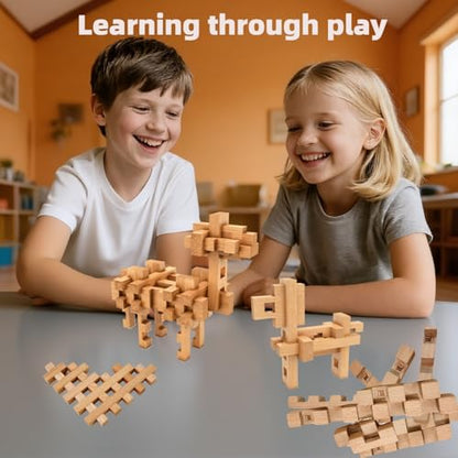 Toy Camel STEM Wooden Building Blocks - 15+ Shapes, 3D Puzzle, Brain Games, Educational Toys Gift for Kids and Classroom, Montessori STEM Toys for Ages 5+ and Teens-37 Pcs - style: Toy Camel