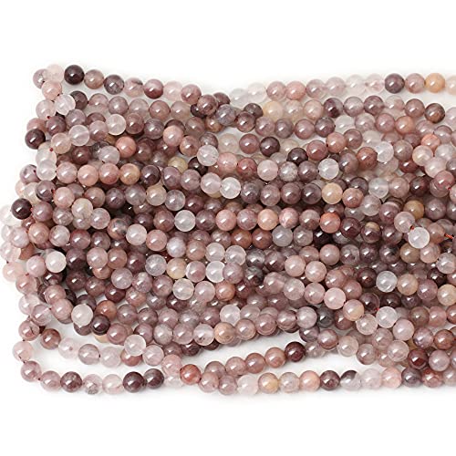 60PCS 6mm Natural Pruple Berry Quartzite Crystal Round Loose Beads for Jewelry Making 1 Strand 15" - color: Pruple Berry Quartzite, size: 6mm