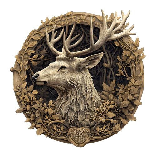 KAAYEE Wooden Puzzles for Adults Deer Jigsaw Puzzle 17.3 * 17.1in 425pcs - color: Deer, size: X-Large