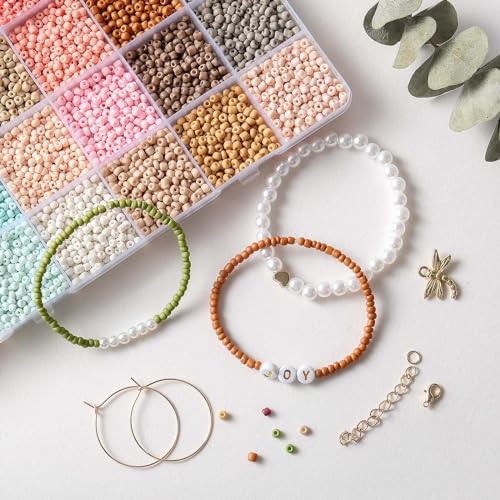 TEXGIZRLY 3mm Seed Bead for Bracelets Friendship Bracelet Making Kit - size: Seed Beads 3MM-C