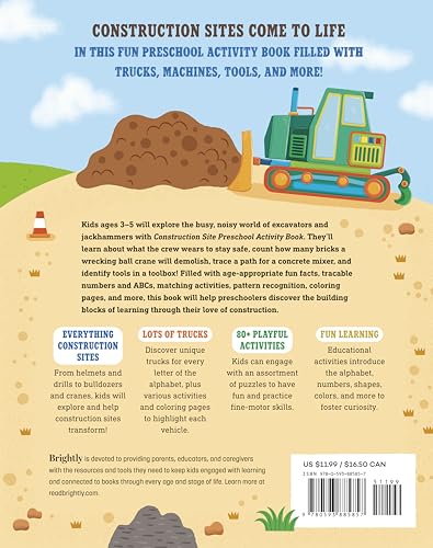 Construction Site Preschool Activity Book: Fun Learning with Trucks, Tools, and Mighty Machines