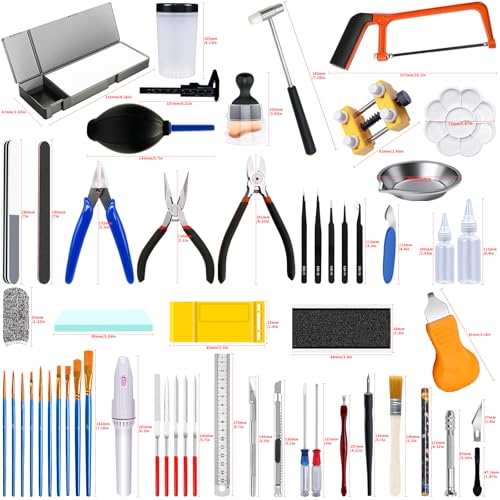 75Pcs Modeler Basic Tools Craft Set, Hobby Modeling Tools for Gundam Model Car Airplane Repairing & Fixing