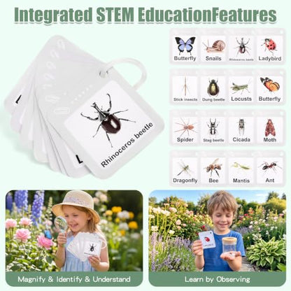 Wooden Bug Catcher Kit for Kids 3+, Bug Catching & Outdoor Explorer Kit | Wooden Insect Cage, Safe, Extendable Butterfly Net, Carry Bag, Catch & Release Adventure Set for Backyard & Camping