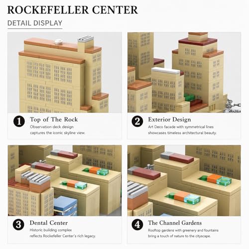 928Pcs Rockefeller Center New York Building Set World Landmark Architecture Model Collectible Toy for Kids and Adults - color: Rockefeller Center