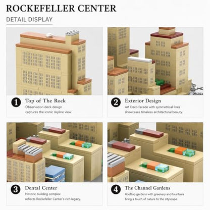 928Pcs Rockefeller Center New York Building Set World Landmark Architecture Model Collectible Toy for Kids and Adults - color: Rockefeller Center