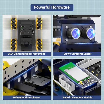 LewanSoul Robotic Kit for Arduino Robot Car AI Camera Vision Recognition Target Tracking Obstacle Avoidance, Programmable STEM Robot Gift for Ages 14 16+, Camera Robot Kit, miniAuto Standard Kit