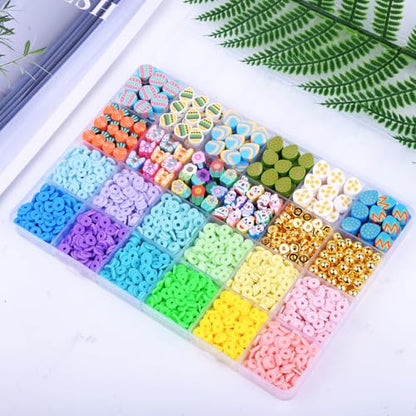BBita 2480pcs Easter Polymer Clay Beads Bracelet Making kit, 24 Style Cute Fun Beads Charms for Jewelry Necklace Earring Making DIY Accessories for Women Girls - color: C3#Easter