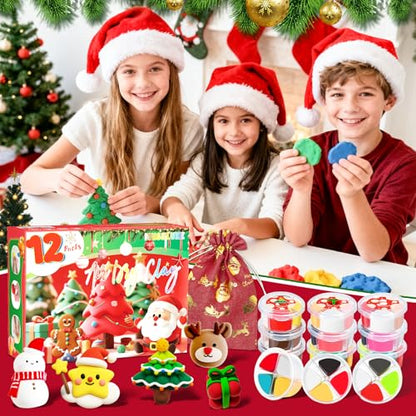 MuseLuxe Air Dry Clay - 12 Boxes Christmas Modeling Clay Kit - color: 12 Colors