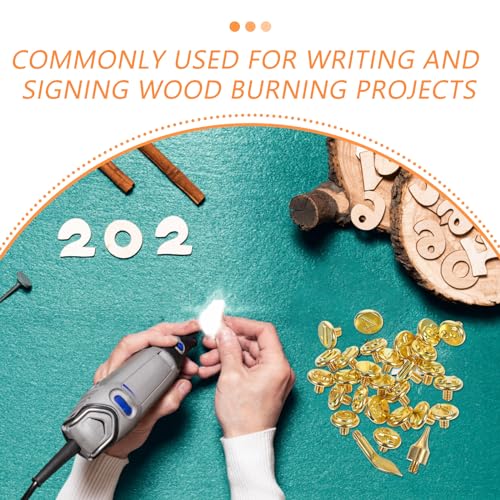26 Letters Wood Burning Tips Set, Copper Wood Burning Letter Stamps for DIY Pyrography, Woodworking, Carving, Craft Projects
