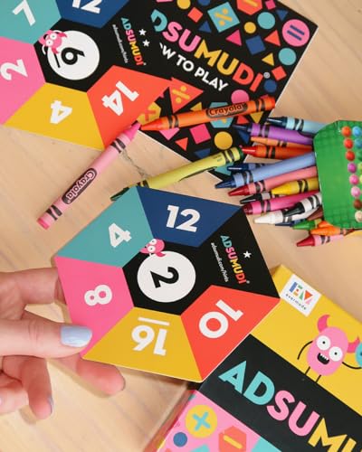 Evermade Adsumudi Math Game - The Monstrously Fun, Smart Game for Kids to Practice Multiplication, Division, Addition and Subtraction - Great for Kids Ages 8-12 - size: 5.5 x 5.5 x 1.13 inches