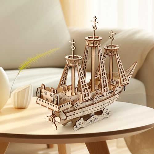 3D Wooden Puzzles for Adults, DIY Ship Model Building Kit