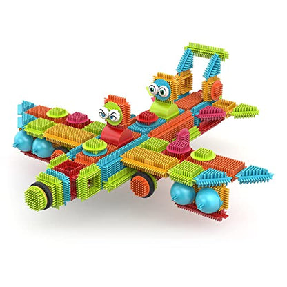 Contixo 144 pcs Bristle Shape 3D STEM Building Toys, Construction Learning Stacking Educational Block, Creativity Beyond Imagination, Inspirational, Safe & Durable, Recreational Toy for Kids Ages 3-8 - style: STEM-144pcs