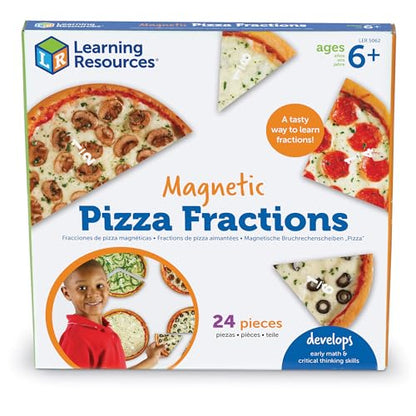 Learning Resources Magnetic Pizza Fractions - Montessori Math Manipulatives, Addition and Subtraction, Critical Thinking Skills, Classroom Must Haves, Homeschool Supplies, Gifts for Students