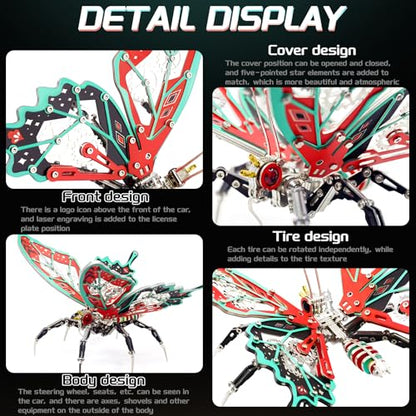 FILASLFT 3D Metal Puzzles for Adults,Mechanical Butterfly 3D Puzzles - color: D3-butterfly-red