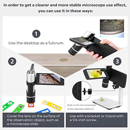 Andonstar AD203 Handheld Digital Microscope, Portable Pocket Microscope - color: Black
