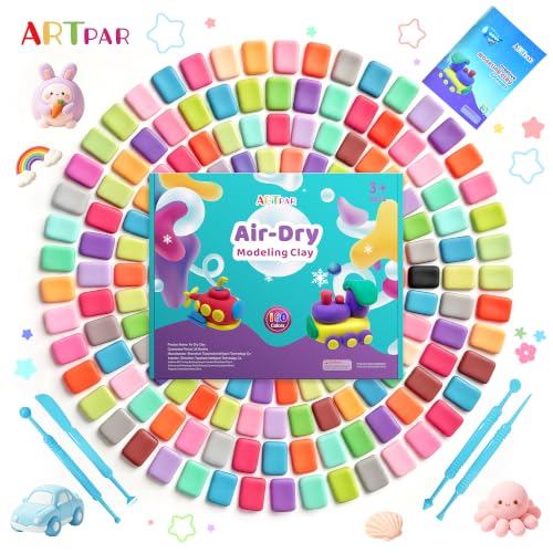 ARTPAR Air Dry Clay 180 Colors,Modeling Clay for Kids,DIY Art & Crafts Kit - color: 180 colors