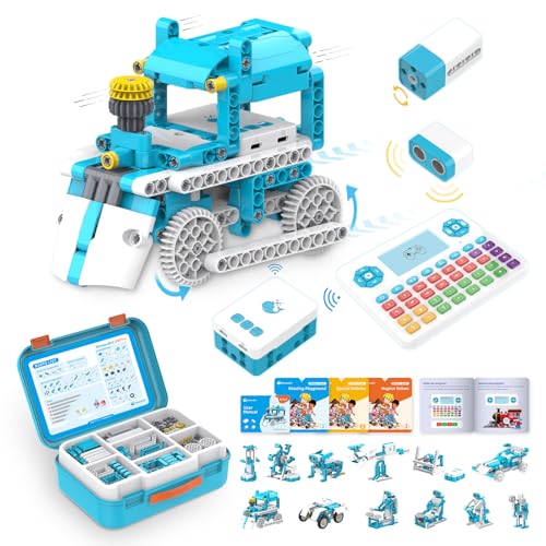 WhalesBot D3 Pro 12-in-1 STEM Wecode Pad Coding Robot Kit for Kids, 388-Piece Educational Building Set with Interactive Storytelling, Ideal Toy for Boys & Girls Ages 6-8 - style: WhalesBot D3 Pro Coding Robot