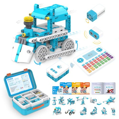 WhalesBot D3 Pro 12-in-1 STEM Wecode Pad Coding Robot Kit for Kids, 388-Piece Educational Building Set with Interactive Storytelling, Ideal Toy for Boys & Girls Ages 6-8 - style: WhalesBot D3 Pro Coding Robot
