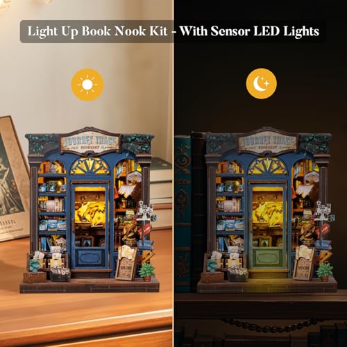 Fsolis Book Nook Kit, DIY Miniature House Kit for Adults - color: Journey Trace Bookshop