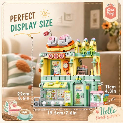 City Street View Building Blocks, Modular Architecture Model - color: Mint