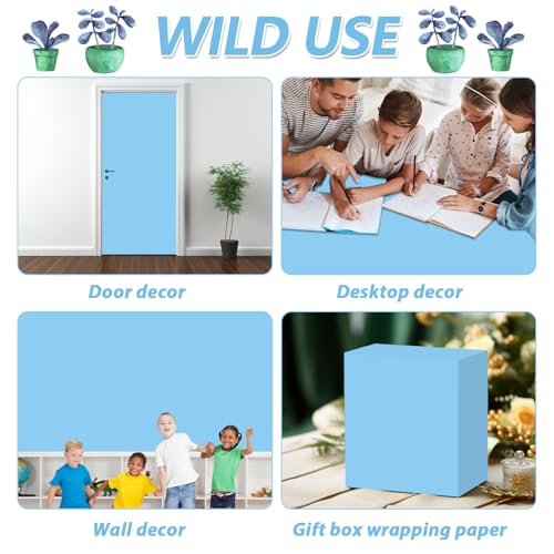 Sky Blue Bulletin Board Paper Roll Light Blue Bulletin Board Background Paper Back to School Classroom Decoration Poster for Art Craft DIY Projects Home Office Classroom Party Supplies 17.7in x 20ft - style: Sky Blue
