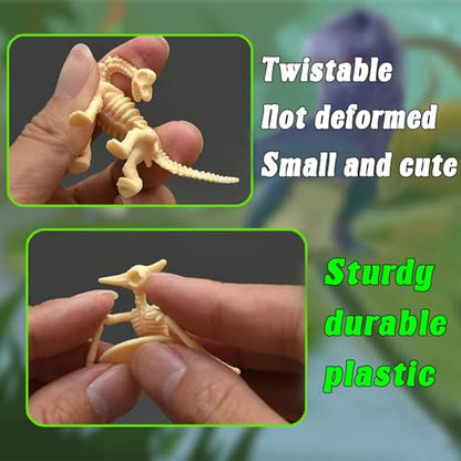 60 Pack Dinosaur Fossil Skeletons,Plastic Figures Dino Bones