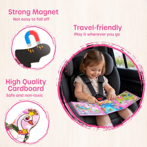 SYNARRY Magnetic Unicorn Mermaid Princess Puzzles for Kids 3-5, Travel Toys