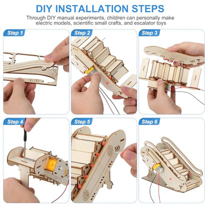 Toddmomy Miniature Mechanical Elevator Model Kit: Beige Puzzle Building Set for Elevator Enthusiasts(English Instruction Manual, Without Battery)