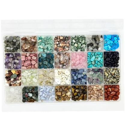 Jewelry Making Kits with 28 Colors Gemstone Chips, Crystal Bead Ring Maker Kit with Jewelry Making Supplies (28 Colors) - color: 28 colors
