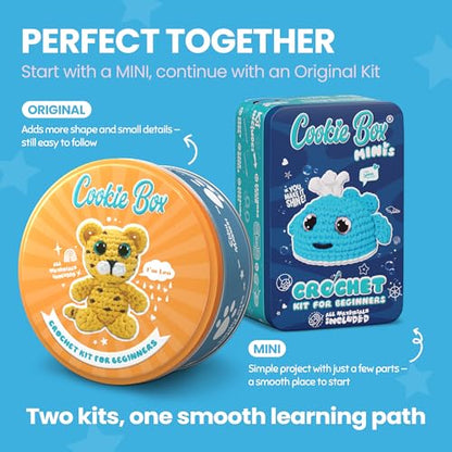 Cookie Box Crochet Kit for Beginners, Leopard Leo - color: Yellow