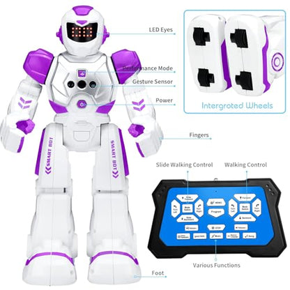 KingsDragon Robots Toy for Kids, RC Robot Gesture Sensing Smart Toy - color: Purple