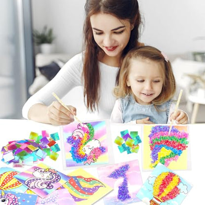 Poke-in Fun Art Fabric Craft- Magical Dream Decor,Mess Free Kids'Paper Craft Kits,Arts and Crafts for Kids,DIY Art Activity Birthday Ideas for Children,Toys for Girls &Boys Ages 4-10+ - style: Magical