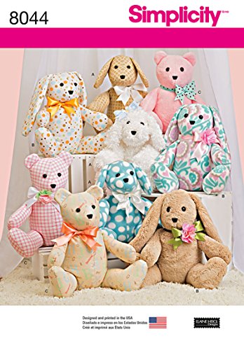 Simplicity US8044OS Children's Stuffed Animal Toy Sewing Pattern, One Size