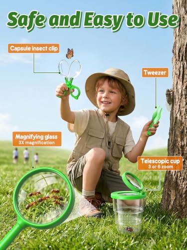 Acoath Bug Catcher, 2.4" IPS Screen Bug Catching Kit, Microscope for Kids - color: Green