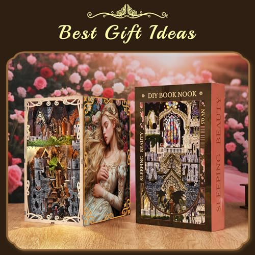 CCCDF Sleeping Beauty Book Nook Kit, DIY Miniature House Dollhouse Kit - color: Sleeping Beauty